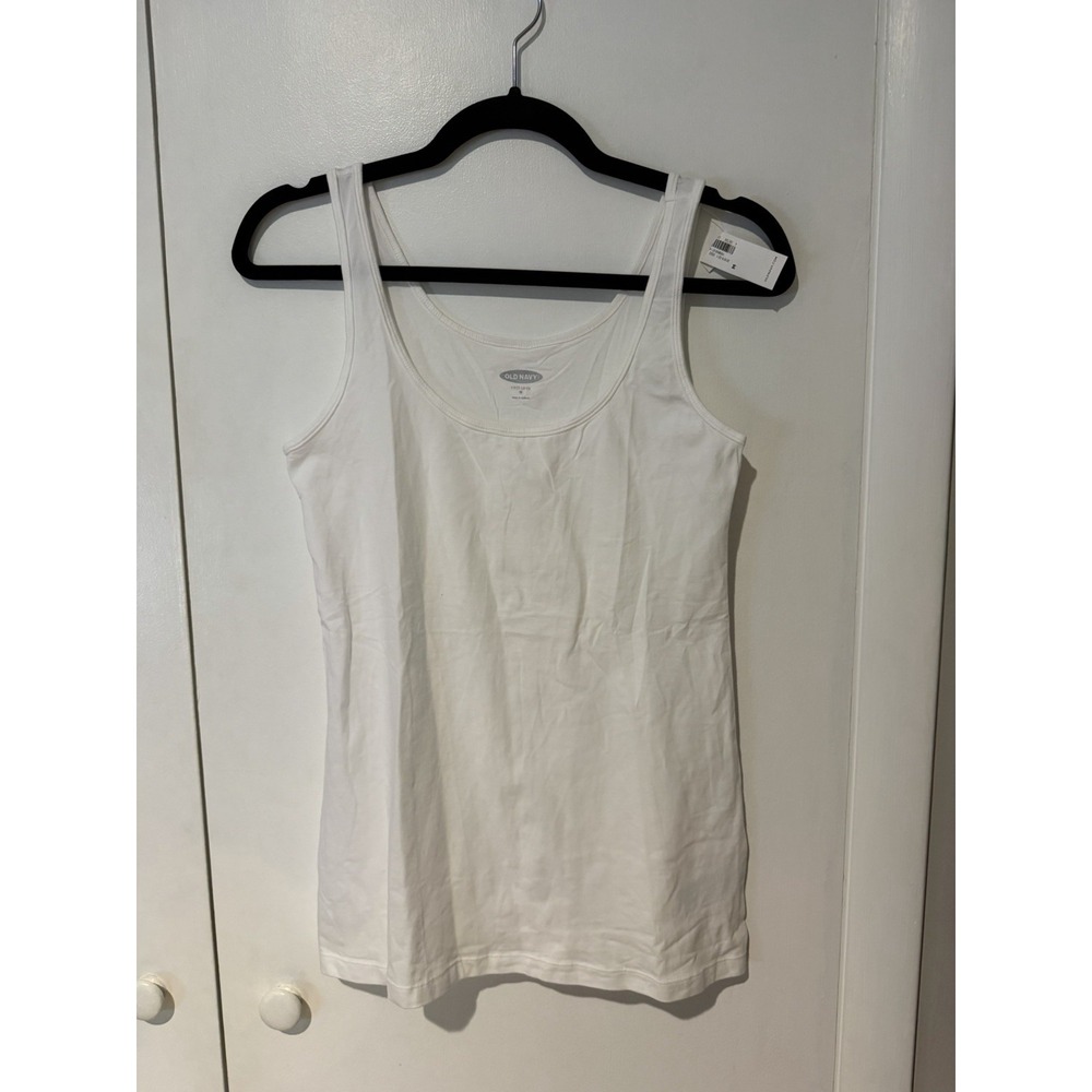 NWT Old Navy White Basic First Layer Tank Top Women's Size Medium Scoop Neck